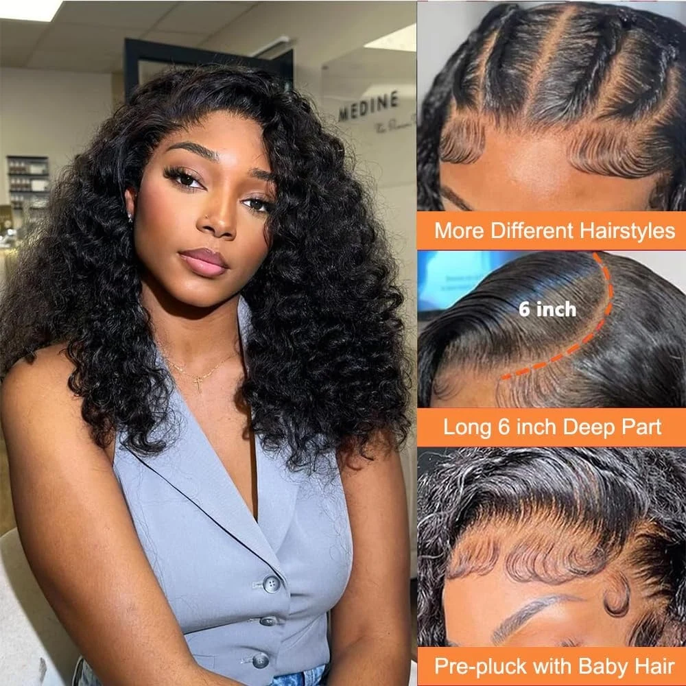 14 16 Inch Curly Deep Wave 13x - Glueless Wear And Go Human Hair Wig 评论和价格