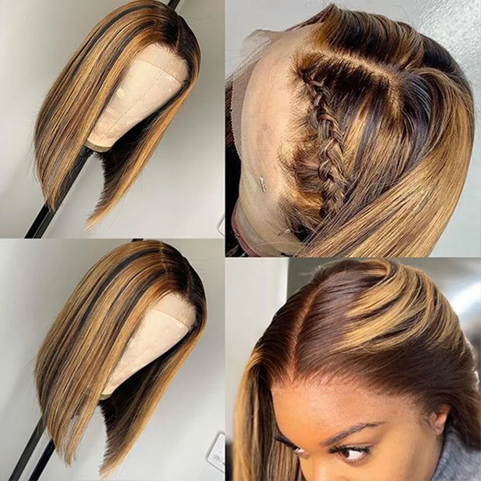 Highlight Blonde Wig Short Lac - Pre Parted 13X4 Lace Front Bob Wig 评论和价格