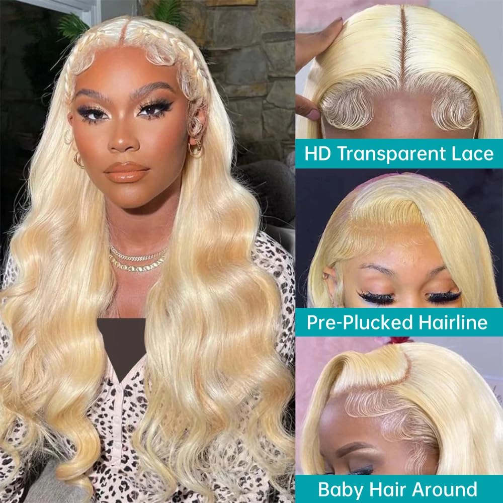 200% Density Straight Silky 61 - 613 Blonde Body Wave Lace Front Wig 评论和价格