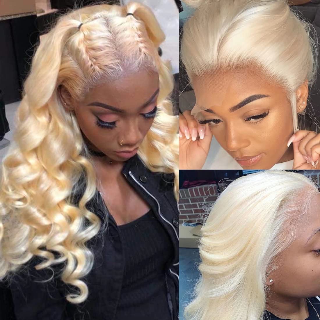 200% Density Straight Silky 61 - 613 Blonde Body Wave Lace Front Wig 评论和价格