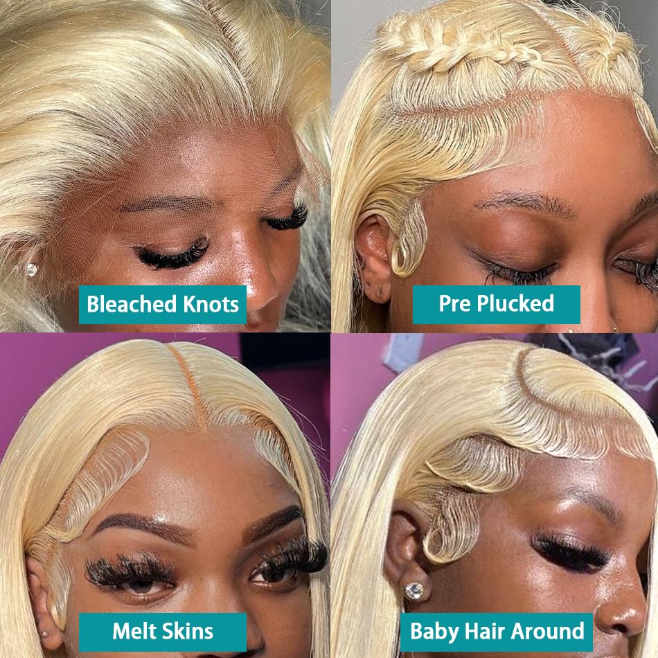 200% Density Straight Silky 61 - 613 Blonde Body Wave Lace Front Wig 评论和价格