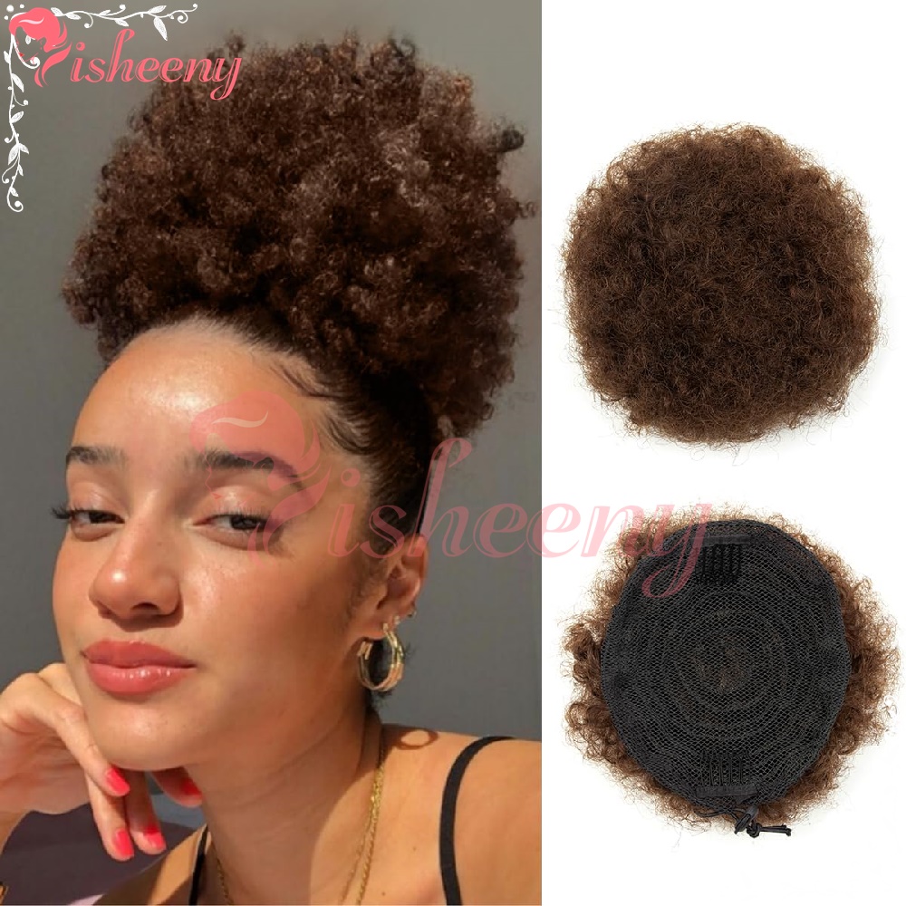 Isheeny Kinky Curly Afro Puff  - Drawstring Afro Curly Puff Ponytail 评论和价格